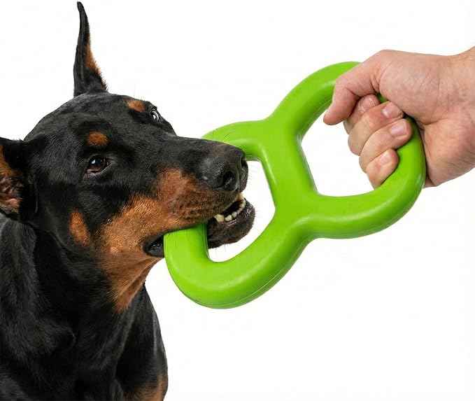 Eco Rubber Natural Tugger – Large Dog Tug Toy – 100% Natural Rubber, Durable & Eco-Friendly – Safe Chew and Fetch Toy for Interactive Play & Training