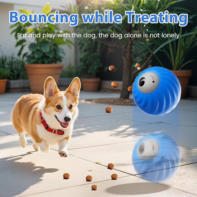 Star&Mi Interactive Dog Ball Toy, Smart Motion Pet Ball with Treat Dispensing, Dog Puzzle Toys for Mental Enrichment, Interactive Dog Toys to Keep Them Busy, TPU & Nylon Dog Toy Balls for Dogs