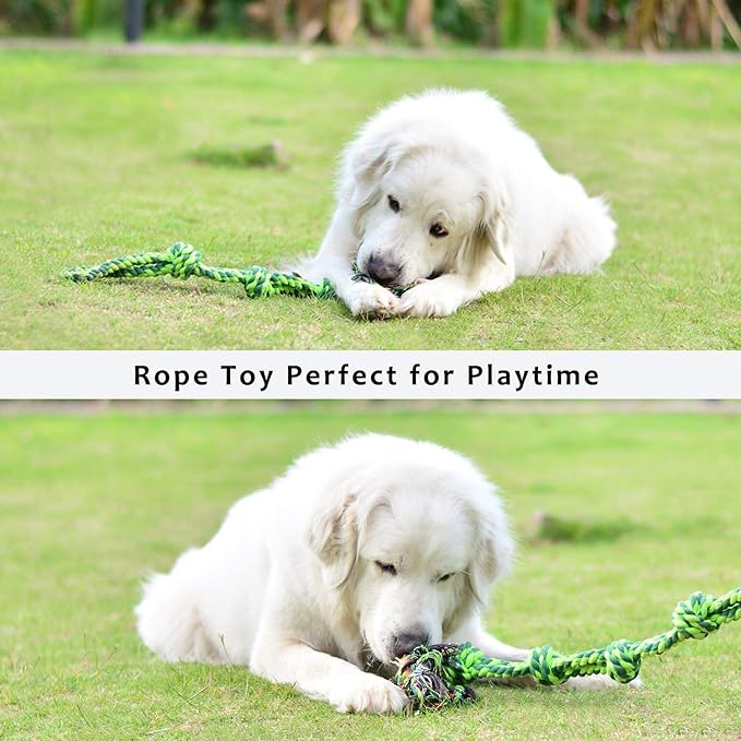 Vitscan Dog Toys for Large Dogs and Aggressive Chewers, Durable Dog Toy,5-Knot Rope Tug,Heavy Duty Chew Sturdy Cotton Knot Ropes Toy for Large Breed Dogs,Indestructible Rope for Tug-of-War Play
