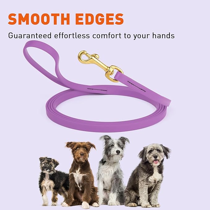 Viper Biothane K9 Working Dog Leash Waterproof Lead for Tracking Training Schutzhund Odor-Proof Long Line with Solid Brass Snap for Puppy Medium and Large Dogs, 10ft Amethyst Purple