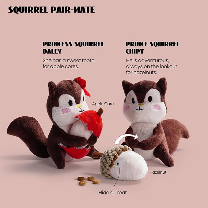 Nocciola Squirrel Dog Squeaky Toys-Hide and Seek Plush Dog Toys, Small Dog Toys for Boredom, Christmas Dog Toys for Small and Medium Size Dogs, Puppy Toys Pet Supplies