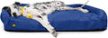 K9 Ballistics Tough Bolster Nesting Pillow XX-Large Sofa Dog Bed with Removable Washable Cover - Durable, Water Resistant with Nonskid Bottom 68"x40", Blue Quartz
