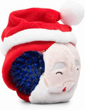 Flourish Pets 2 in 1 Christmas Multi-Layer Chew Toy for Active Dogs | Non-Toxic BPA Free Double Stitched Soft Fabric and Long-Lasting Dog Plush Toys (Christmas Santa 3.5")