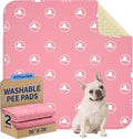 PJYuCien Washable Dog Playpen Mat, 2 Pack 36”x 36” Pink, Leak-Proof Reusable Puppy Pee Pads, Non-Slip Pee Mat for Whelping Pads, Crate, Potty Training, Puppy (Note: Mat Only, Playpen Not Included)