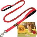 ADITYNA Tactical Bungee Dog Leash 6ft-7.5ft - Shock Absorbing Lead with 2 Padded Handles, Metal Clasp, Car Seatbelt - Heavy Duty No Pull for Medium, Large & XL Breeds