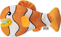 Outward Hound by Nina Ottosson Big Mouthz Interactive Plush Dog Puzzle with Treat Ball, Clownfish, Orange
