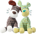 Indestructible Plush Squeaky Dog Toys, 2026 New Durable Heavy Duty Chew Toys for Aggressive Chewers, Teething Toys for Small Medium Large Dogs & Indoor Pups (Brown+Green)