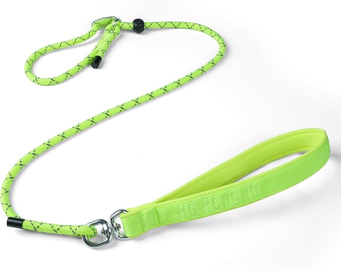 Dog Slip Lead Dog Leash, Heavy Duty No-Pull Durable Training Leash and Collar w/Anti-Tangle, Padded Handle & Reflective Thread for Small, Medium Dogs 4FT Green