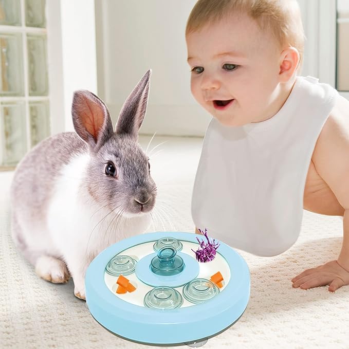 kathson Bunny Enrichment Toys Rabbit Foraging Toy Small Animal Treat Dispenser Hamster Puzzle Feeder Guinea Pig Interactive Toys Mental Stimulation for Ferret Chinchila Cat Dog