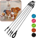 4 Way No Tangle Dog Leash - 360° Swivel Leash for Four Dogs, Reflective Design for Small Medium Large Dogs (Grey, 4 Way)
