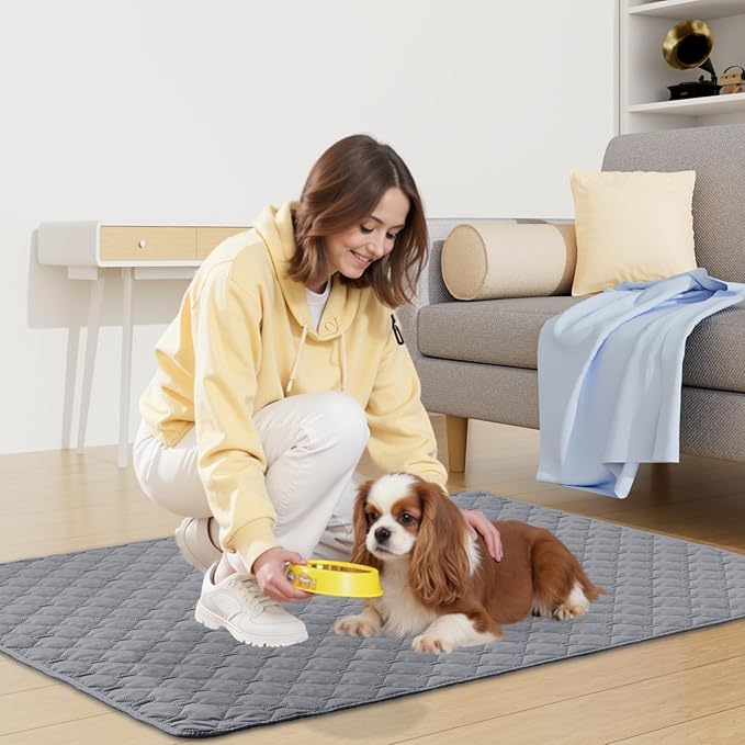 Smiry Waterproof Dog Bed Cover Blanket, Soft Reversible Pet Blanket, Washable Leakproof Cats Dogs Couch Cover for Sofa, Couch, Furniture (52x82 Inch, Grey/Light Grey)