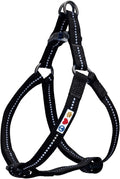 Pawtitas Recycled Reflective Step-in Dog Harness – Adjustable No-Pull Vest for Puppies to Seniors Safe & Comfortable XS Black