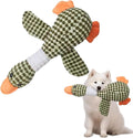 Squeaky Dog Toys for Small, Medium, and Large Breeds, Stuffed Chew Dog Toys to Keep Them Busy, Light Green Duck