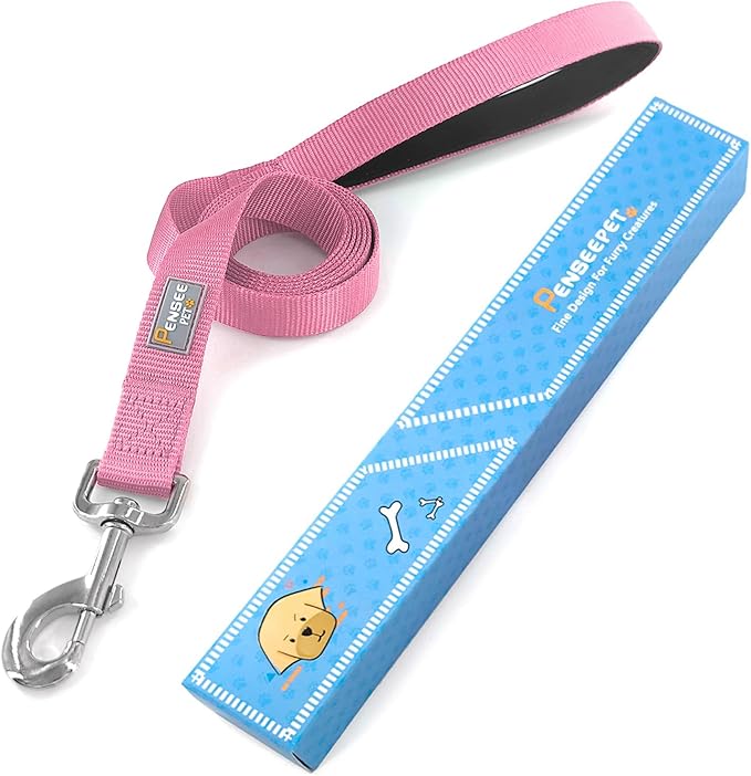 Basic Dog Leashes 6 FT Padded Handle Nylon Dogs Leashes for Small Dogs Pink