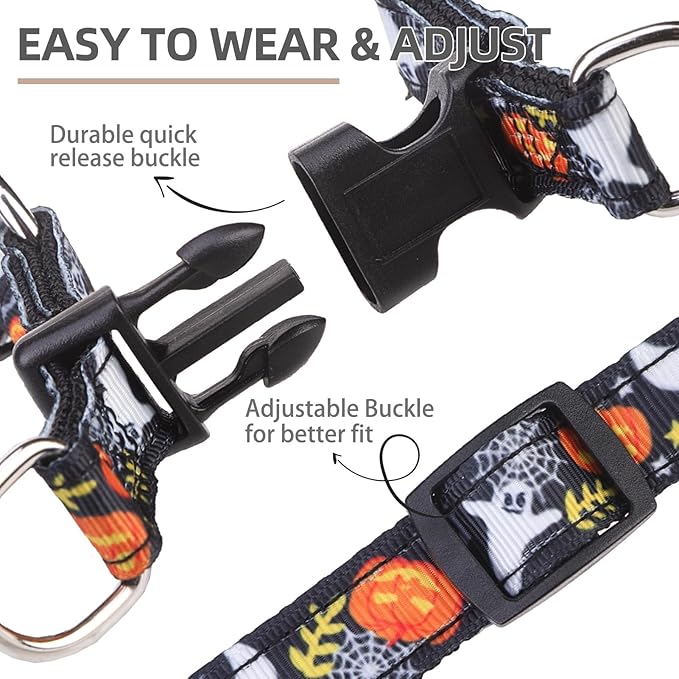 PUPTECK No Pull Dog Harness Soft Adjustable Basic Nylon Step in Puppy Vest Outdoor Walking with ID Tag, Black, S