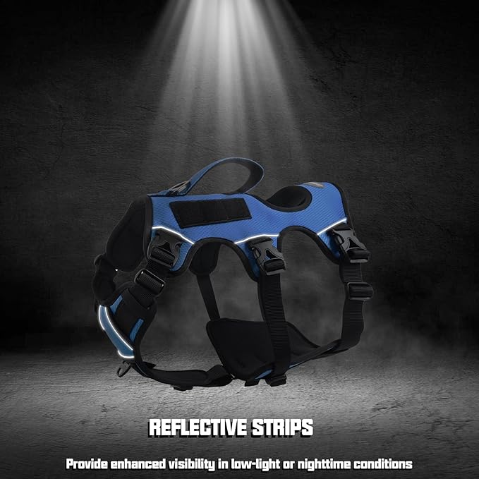 AUROTH Escape Proof No Pull Dog Harness with Lift Handle, Soft Padded Reflective Adjustable Vest, Large for Walking Hiking Training