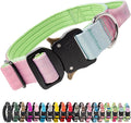 TSPRO Premium Dog Collars Tactical Dog Collar with Handle and Heavy Duty Quick-Release Metal Buckle Durable Thick and Adjustable for Medium to Large Dogs (Cyan Gradient M)
