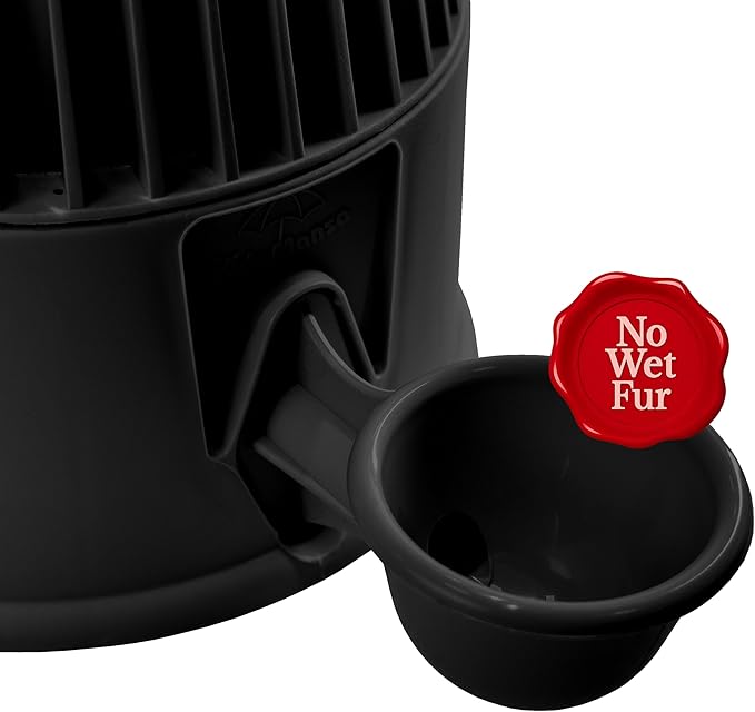No Spill Pet Water Dispenser for Dogs and Cats, 67.6oz Gravity-Fed Water Bowl with Slow Drinking Design to Prevent Wet Fur, BPA-Free Polypropylene, Vida Mansa (Opaque Black)