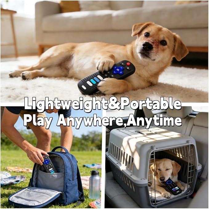 Remote Control Shaped Puppy Teething Toy, BPA-Free Chew Toy for Small Puppies, Relieve Teething Pain & Reduce Boredom (Black)