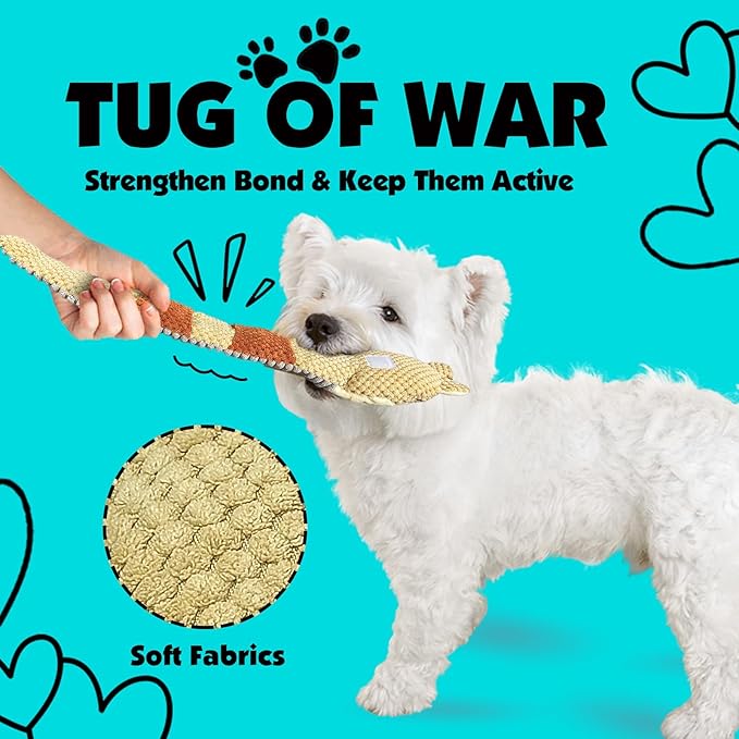 Interactive Squeaky & Crinkle Dog Puzzle Toys - IQ Training and Foraging Games for Mental Stimulation - Plush Dog Toys for Small, Medium and Large Dogs to Keep Them Busy (3 Pack)