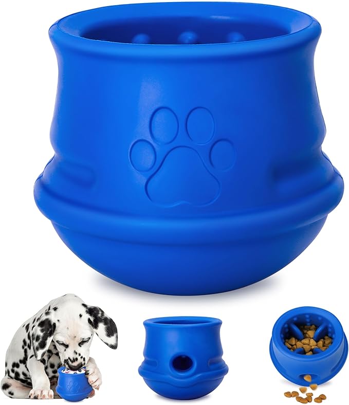 Frozen Dog Enrichment Toys,Dog Toys to Keep Them Busy-Swinging Stuffable & Slow Feeder & Nature Rubber & Dishwasher Safe,Long-Lasting Interactive Dog Toy to Keep Your Pup Busy for Medium,Navy,M