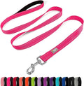 Dog Leash 6 FT Padded Handle Nylon Reflective Dogs Leashes for Large Dogs Hot Pink