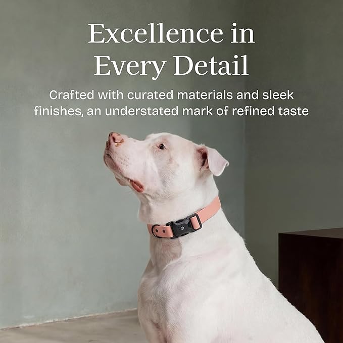 2026 New Edition, Fei & Eve PVC MagEase Dog Collar - Patented Magnetic Buckles | Fur-Safe | 450LB Escape-Proof | Adjustable Fit | Medium (Blush)
