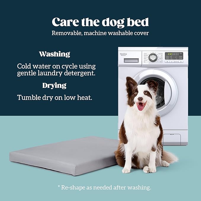 Cybarmour Chew Proof Dog Bed - Orthopedic Indestructible Dog Crate Pad - Outdoor Waterproof Kennel Mat for Aggressive Chewers - Extra Large Breeds & Fits 48-Inch Crate - 47"x29", Limestone