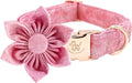 Elegant little tail Pink Girl Dog Collar for Female Dogs, Pet Collar Adjustable Dog Collars with Flower Gift for Medium Dogs