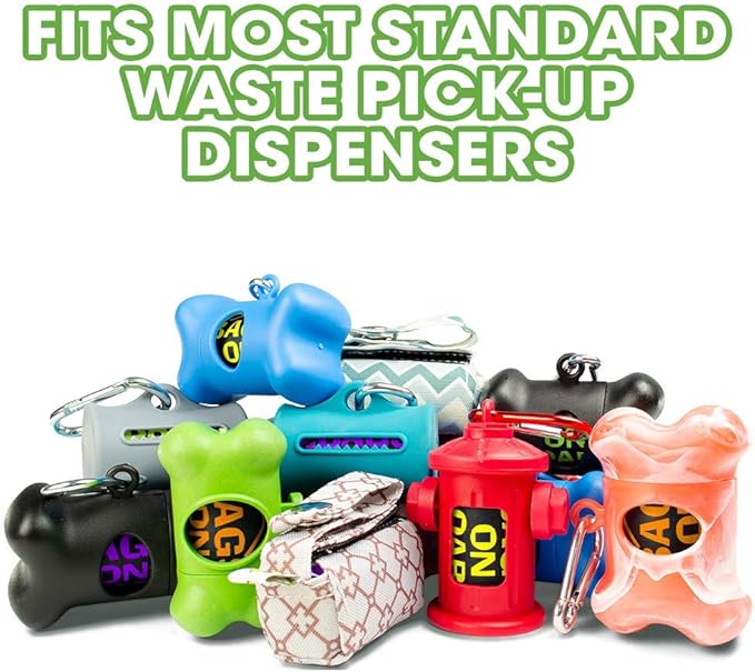 Bags On Board Dog Poop Bags - Strong, Leak Proof Dog Waste Bags - 9 x14 Inches, 315 Multi-Colored Bags