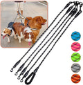 4 Way No Tangle Dog Leash - 360° Swivel Leash for Four Dogs, Reflective Design for Small Medium Large Dogs (Black, 4 Way)