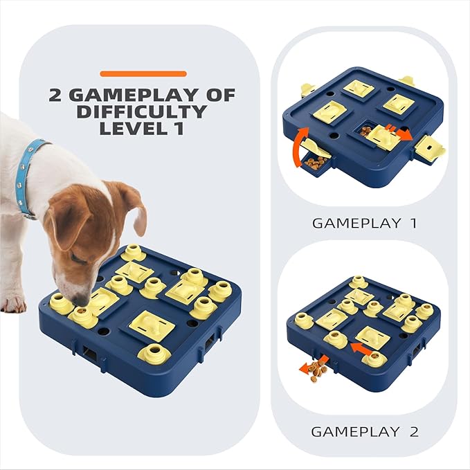 KADTC Dog Chess Puzzle Toys, 3-in-1 Interactive Treat Game & Boredom Buster, Mentally Stimulating Enrichment Food Toy for Small/Medium/Large Dogs