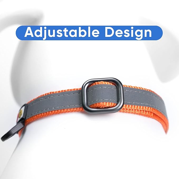 Pawtitas Customized Martingale Dog Collar Reflective Reflective Dog Collar Embroidered Personalized Name Phone Number Adjustable for Puppies Small Medium Large Size Dogs Small Orange