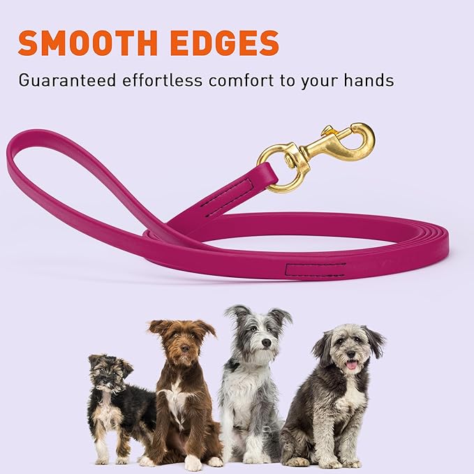 Viper Biothane K9 Working Dog Leash Waterproof Lead for Tracking Training Schutzhund Odor-Proof Long Line with Solid Brass Snap for Puppy Medium and Large Dogs, 33ft Magenta Pink