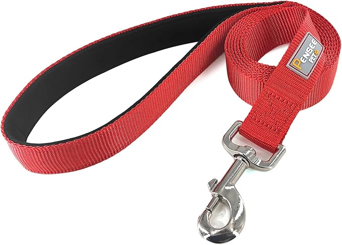 Basic Dog Leashes 6 FT Padded Handle Nylon Dogs Leashes for Medium Dogs Red