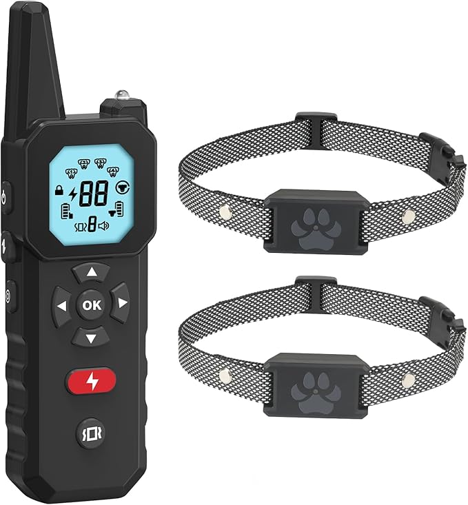 Wireless Dog Fence & Training System for 2 Dogs – Covers up to 3300 ft Range, Adjustable Beep/Vibration/Static Modes, IPX7 Waterproof Collars, Independent Channel Design, Quick No-Dig Installation