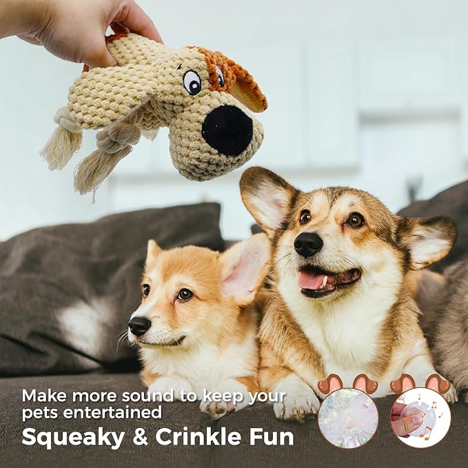 3 Pcs Dog Squeaky Toys, Squeaky Toy for Dog, Puppy Chew Toys to Keep Them Busy Interactive Puppy Toys Stuffed Animal Christmas Pet Plush Toy (Green)