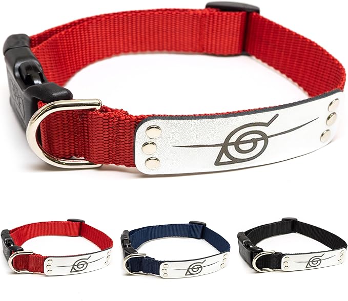 Naruto Dog Collar for Large Dogs, Medium, XS/Small Puppy Collars – Officially Licensed Naruto Shippuden Hidden Leaf Village Anime Dog Collar, Naruto Gifts Pet Collar for Dogs Red Rogue, LG