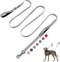 Fida 10ft Heavy Duty Dog Leash with 2 Comfortable Padded Handles, Traffic Handle & Advanced Easy Snap Hook, Reflective Walking Lead for Large, Medium & Small Breed Dogs, Grey