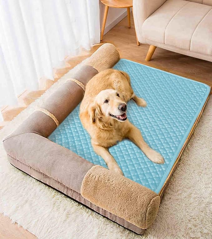 SOMOYA Upgrade Self-Cooling Mat Thicken Dogs Cooling Mat Washable Non-Slip Pet Cooling Pads Blanket Sleeping Kennel Mat,Washable Ice Silk Sleep Mat Pad Breathable for Large Dogs Cats Small