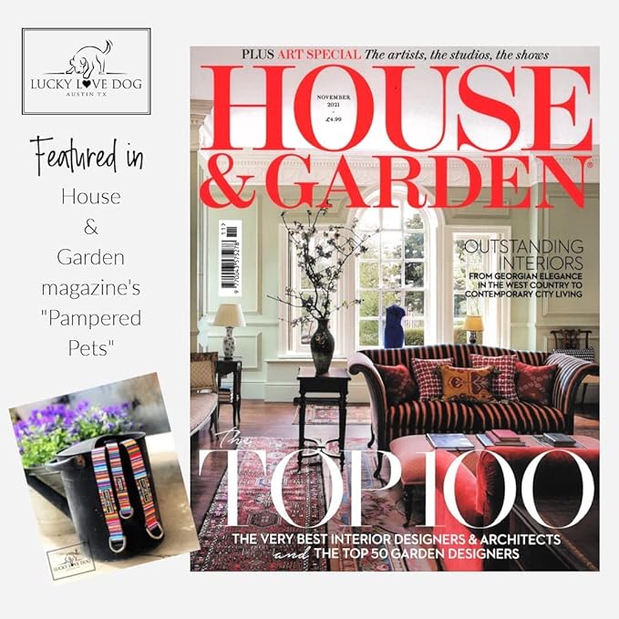 Lucky Love Dog Wide Dog Collar - Adjustable, Durable, Soft Webbing, & Comfortable 1.5 inch Wide Collar for Dogs Male and Female with Strong Buckle - Heywood, X-Large