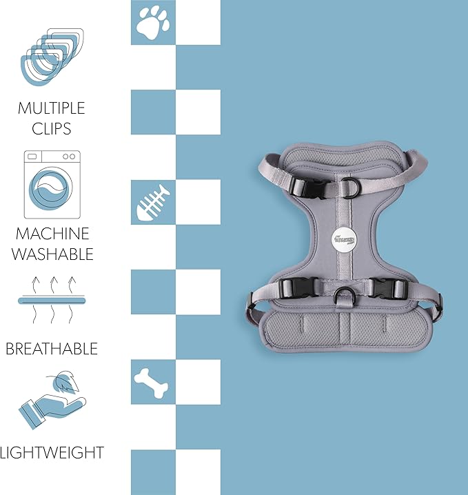 HNS1002N Arlo Medium Adjustable Soft Padded No Pull Pet Harness with 3 Buckles and 3 Leash Clips, Martini