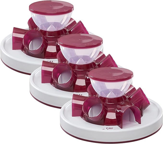 TRIXIE Tunnel Slow Feeder for Cats and Dogs, Interactive Cat Toy, Pet Food Dispenser, Treat Dispenser (Pack of 3)