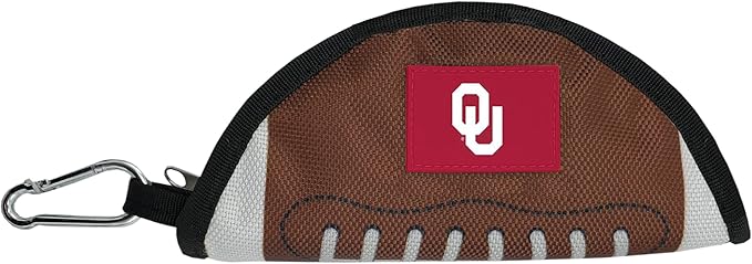 Pets First NCAA Oklahoma Sooners Collapsible Dog Travel Bowl, Food and Water Bowl for Dogs & Cats. Lightweight Leak-Proof Pet Bowl for Travel with Football Field & Pebble-Grain Design