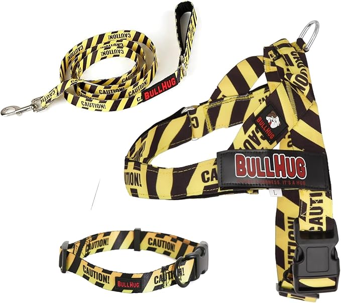 BULLHUG Adjustable Dog Harness– No Pull, No Choke – for English Bulldogs, French Bulldogs, Pugs & Broad-Chested Breeds – Easy, Safe Walks (Stars & Strips, Large)