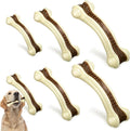 Sosation 6 Pcs Dog Toys for Aggressive Chewers Christmas Nylon Beef Flavor Bones Tough Puppy Teething Toys Puppy Chew Bones for Large Medium Small Breed Dogs Puppies(Small Medium Large)