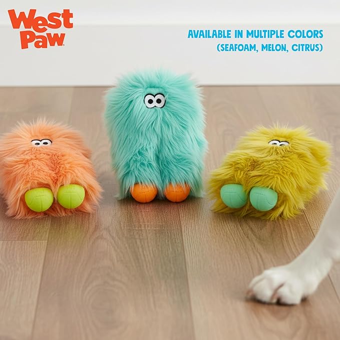 WEST PAW Rowdies Astrid Durable Plush Dog Toy with Reinforced Seams and Chew Resistant Design for Tough Play Safe Indoor or Outdoor Fun for Dogs Who Deserve The Best - Citrus