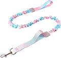 Dual Handles Bungee Dog Leash, Ombré Color Shock-Absorbing Dog Leash with 360° Swivel Clasp, for Small to Medium Dogs (4 – 5.5 ft) (Pink-Blue Ombré)