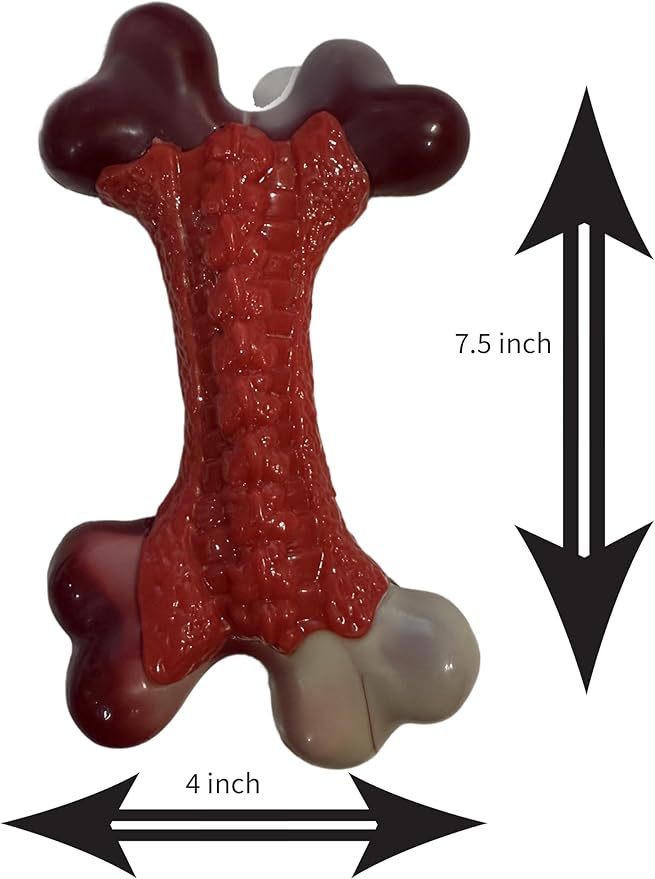 Durable Nylon Dog Chew Toy, Red, Indestructible Design