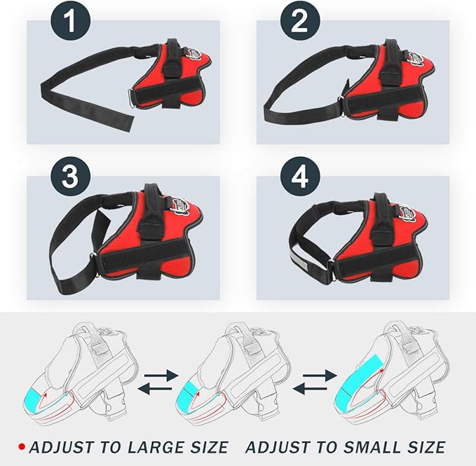 Bolux Dog Harness, No-Pull Reflective Breathable Adjustable Pet Vest with Handle for Outdoor Walking - No More Pulling, Tugging or Choking